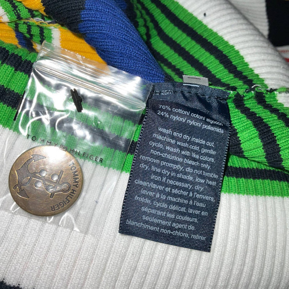 Tommy Hilfiger Women's Cotton Ribbed Sweater Color: Deep Maize Multi SIZE: XL - Picture 5 of 8